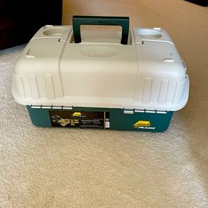 Plano 6 tray hip roof tackle box 20”L X 11.25”W X 10.75”H Green and Gray